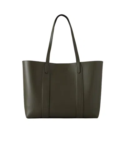 Mulberry Bayswater Green Tote Bag With Front Turn-lock Closure In Leather Woman