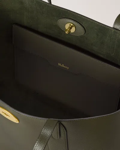 Mulberry Bayswater Green Tote Bag With Front Turn-lock Closure In Leather Woman
