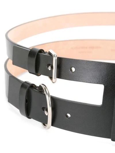 Shop Alexander Mcqueen Multi Buckle Belt - Black