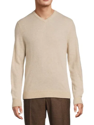 Saks Fifth Avenue Men's 100% Cashmere V-neck Sweater In Neutral