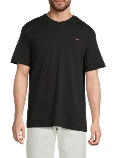 Bally Men's Embroidered Logo Cotton T-shirt In Black