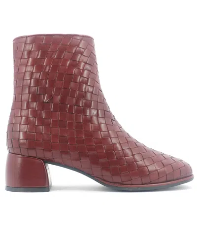 Gentle Souls Elodie Woven Bootie In Burgundy