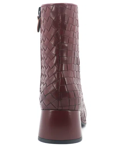 Gentle Souls Elodie Woven Bootie In Burgundy