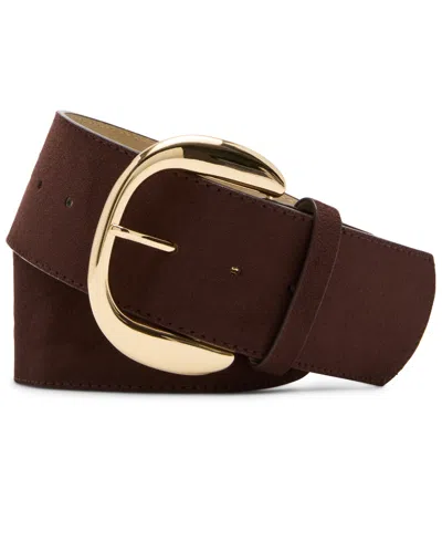 Steve Madden Women's Faux Suede Wide Belt In Brown
