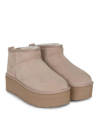 Ugg Boots  "classic Ultra Mini Con Plateau" In Neutral