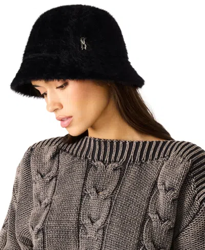 Steve Madden Fuzzy Bucket Hat In Black