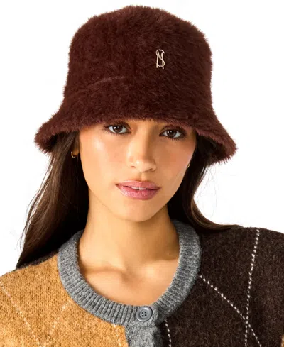 Steve Madden Fuzzy Bucket Hat In Brown