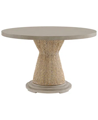 Macy's Furniture Sirena 5-pc. Set Round Dining Table And 4 Woven Side Chairs In Sand
