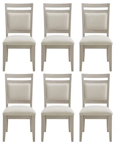 Macy's Sirena 6-pc. Wood Side Chair Set In Sand