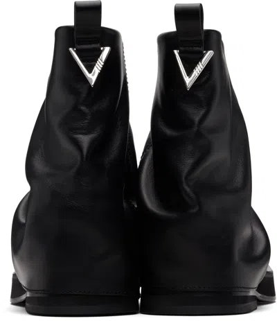 Attico Black Mini Robin Combat Boots In Black