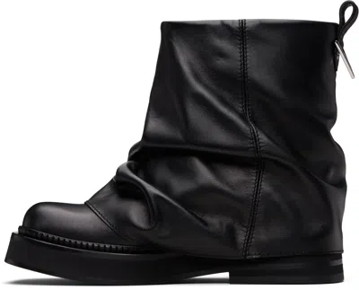 Attico Black Mini Robin Combat Boots In Black
