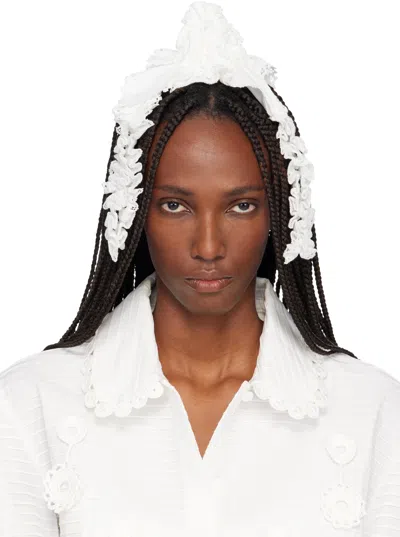 Roisin Pierce Off-white Women Swirl Shoot Woven Hair Clip In White