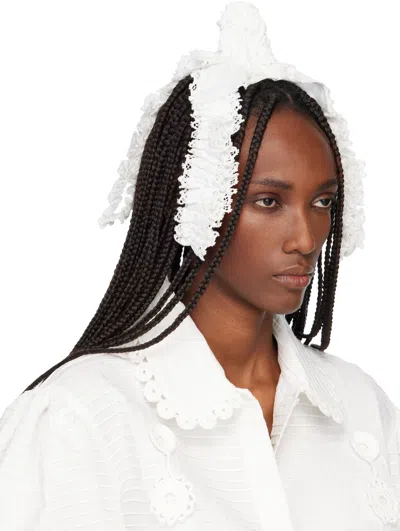 Roisin Pierce Off-white Women Swirl Shoot Woven Hair Clip In White