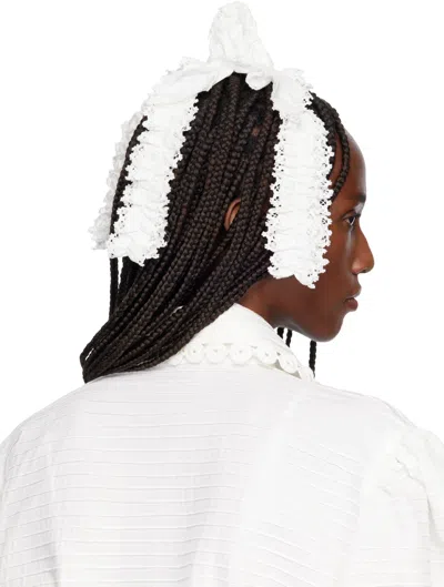 Roisin Pierce Off-white Women Swirl Shoot Woven Hair Clip In White