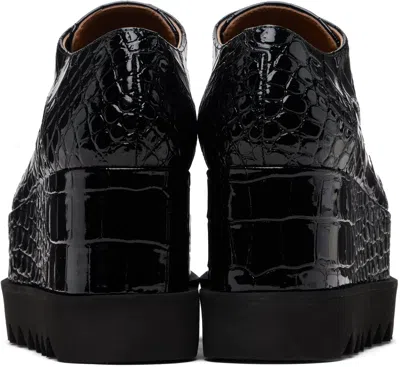 Stella Mccartney Black Limited-edition Elyse Crocodile Platform Derbys In Black