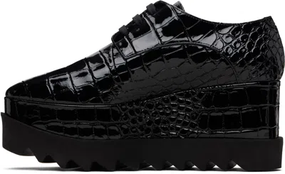 Stella Mccartney Black Limited-edition Elyse Crocodile Platform Derbys In Black