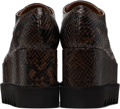 Stella Mccartney Brown Limited-edition Elyse Snake Platform Derbys In Brown