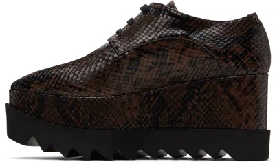 Stella Mccartney Brown Limited-edition Elyse Snake Platform Derbys In Brown
