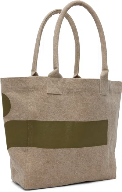 Isabel Marant Taupe Small Yenky Tote In Green