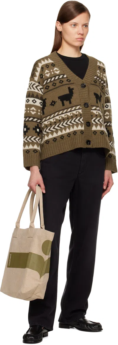 Isabel Marant Taupe Small Yenky Tote In Green