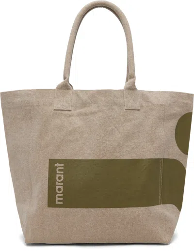 Isabel Marant Taupe Yenky Tote In Green