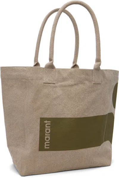 Isabel Marant Taupe Yenky Tote In Green