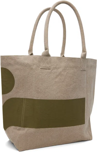 Isabel Marant Taupe Yenky Tote In Green