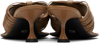 Proenza Schouler Khaki Cable T-strap Heeled Sandals In Brown