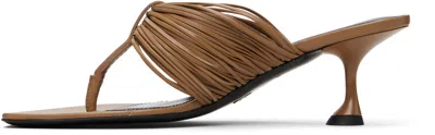 Proenza Schouler Khaki Cable T-strap Heeled Sandals In Brown