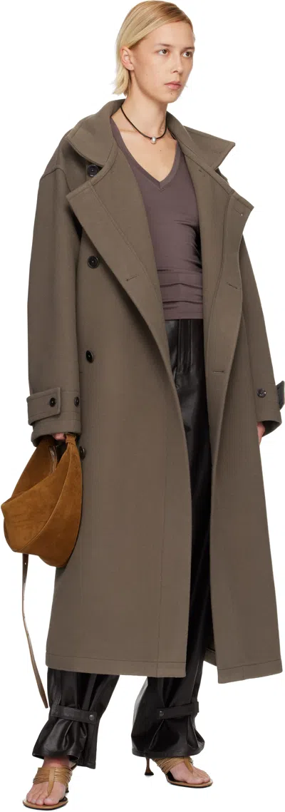 Proenza Schouler Khaki Cable T-strap Heeled Sandals In Brown