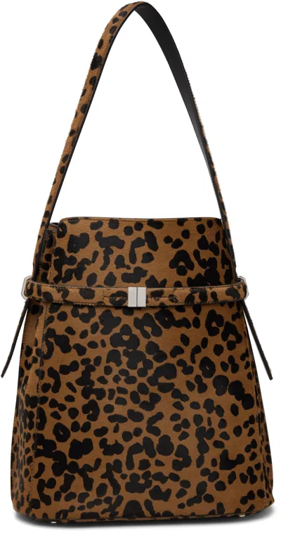 Totême Tan Belted Pony Hair Bucket Bag In Brown