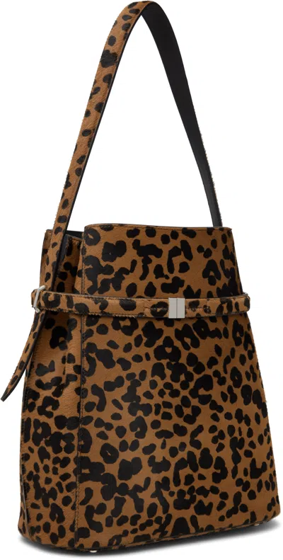 Totême Tan Belted Pony Hair Bucket Bag In Brown