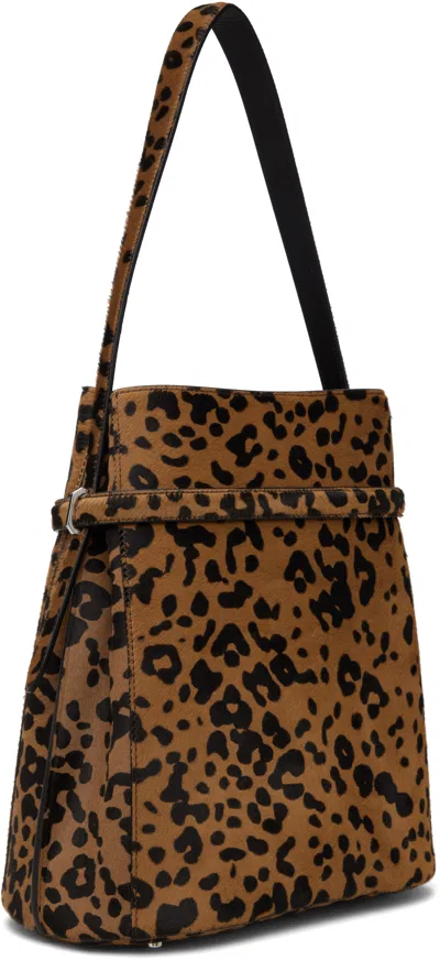 Totême Tan Belted Pony Hair Bucket Bag In Brown