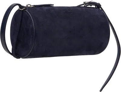 Proenza Schouler Navy Crossbody Silo Suede Bag In Blue