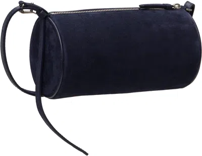 Proenza Schouler Navy Crossbody Silo Suede Bag In Blue