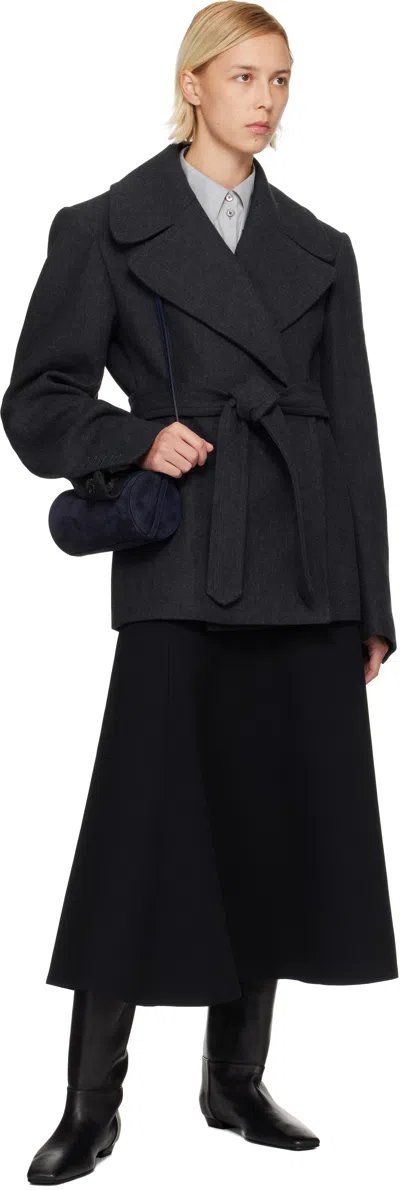 Proenza Schouler Navy Crossbody Silo Suede Bag In Blue