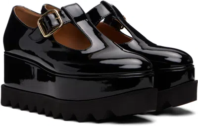 Stella Mccartney Black Elyse T-bar Platform Mary Jane Derbys In Black