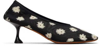 Proenza Schouler Black Tee Embroidered Pump Heels In Black