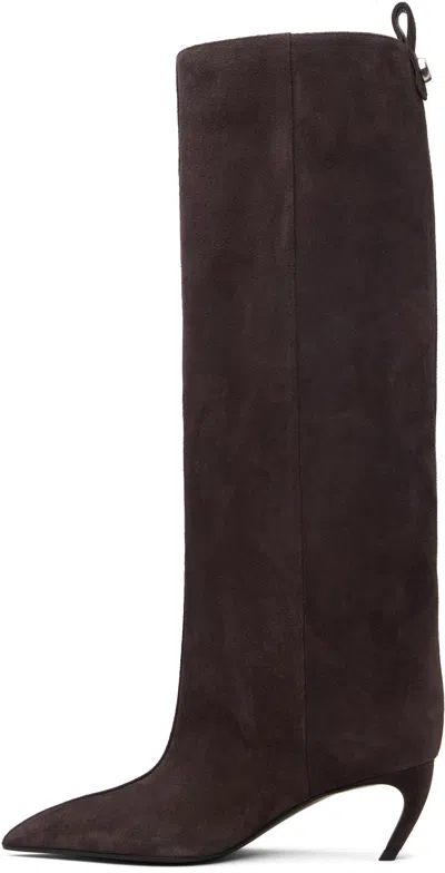 Attico Brown Lea Tall Boots In Brown