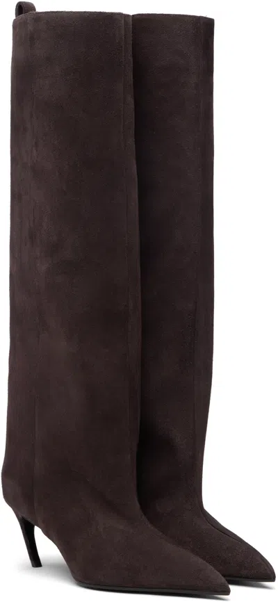 Attico Brown Lea Tall Boots In Brown
