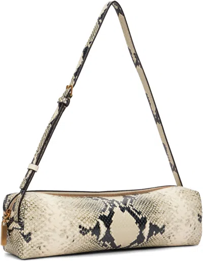 Khaite Kye Micro Snake-effect Leather Shoulder Bag In Neutral