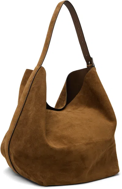 Totême Tan Belted Suede Tote