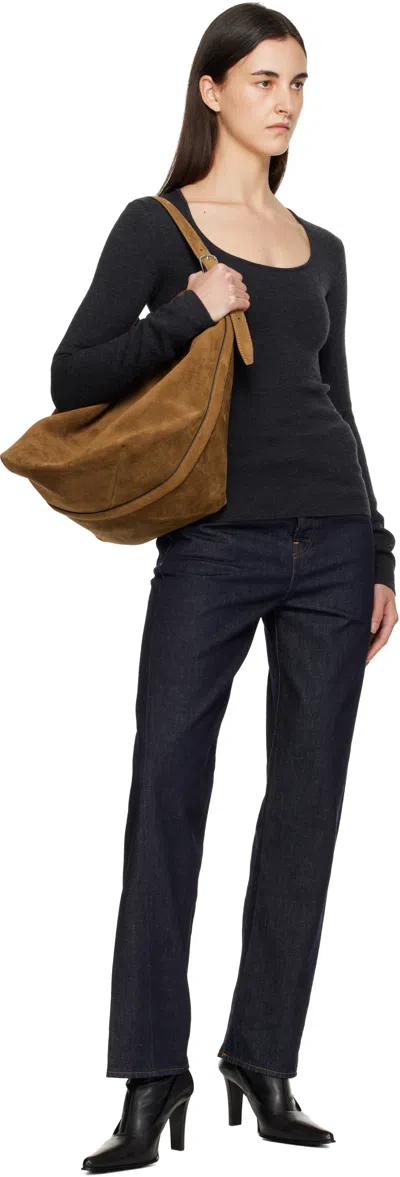 Totême Tan Belted Suede Tote