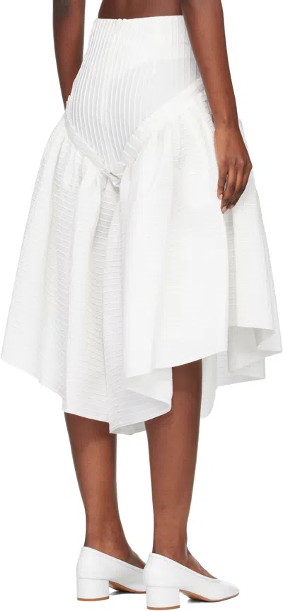 Roisin Pierce White Ruffle & Pintuck Shorts· In White