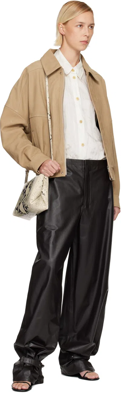 Khaite Off-white & Black Lina Crossbody Bag In Neutral