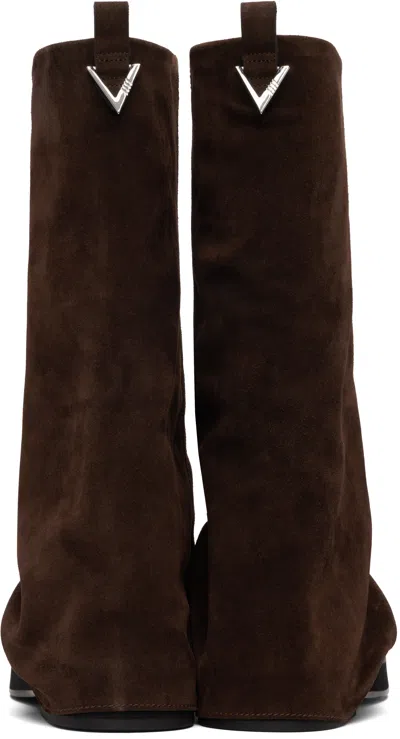 Attico Brown Robin Combat Boots In Brown