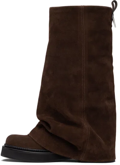 Attico Brown Robin Combat Boots In Brown