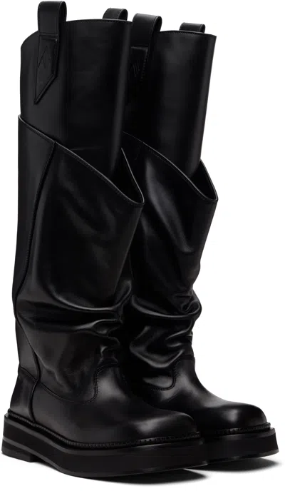 Attico 35mm Passeggiata Leather Knee-high Boots In Black