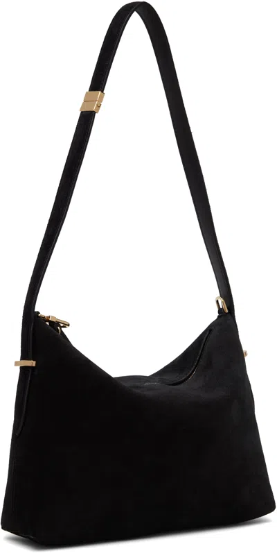 Totême Black Bevel Suede Wristlet Clutch In Black