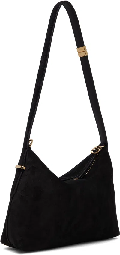 Totême Black Bevel Suede Wristlet Clutch In Black